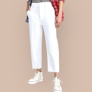 MOTHER White The Patch Pocket Private Ankle Jeans Size 32